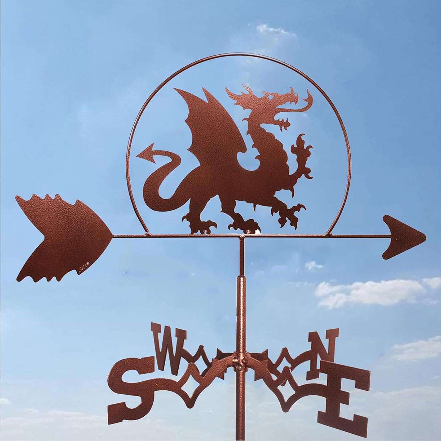 金属製風見鶏飾り 風向表示 風見鶏 風向計 屋外小屋 鉄製 庭屋根 納屋 装飾 庭 風向表示 - ドラゴン (色 : Dragon5