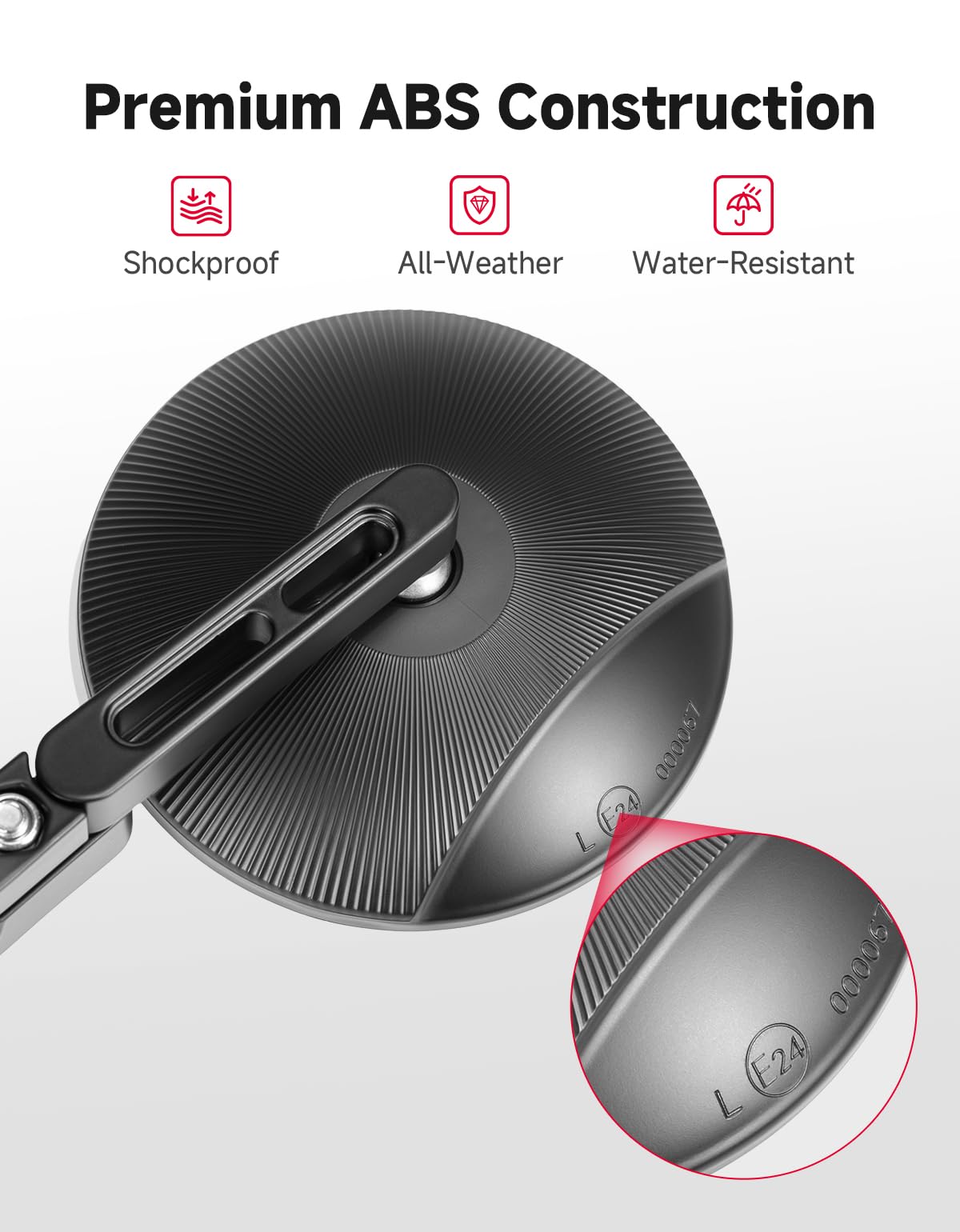 KEMIMOTO Lenkerendenspiegel Motorrad, 2 Stück Motorrad Spiegel Rückspiegel E-geprüft, 360°drehbarer Lenkerspiegel, 7/8" 22mm Seitenspiegel Kompatibal mit Scooter Roller ATV