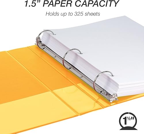 Vista 246 de Samsill (MP128587) - Carpeta de 3 anillos redondos de 3 pulgadas, fabricada en los EE. UU., con cubierta transparente personalizable para insertos