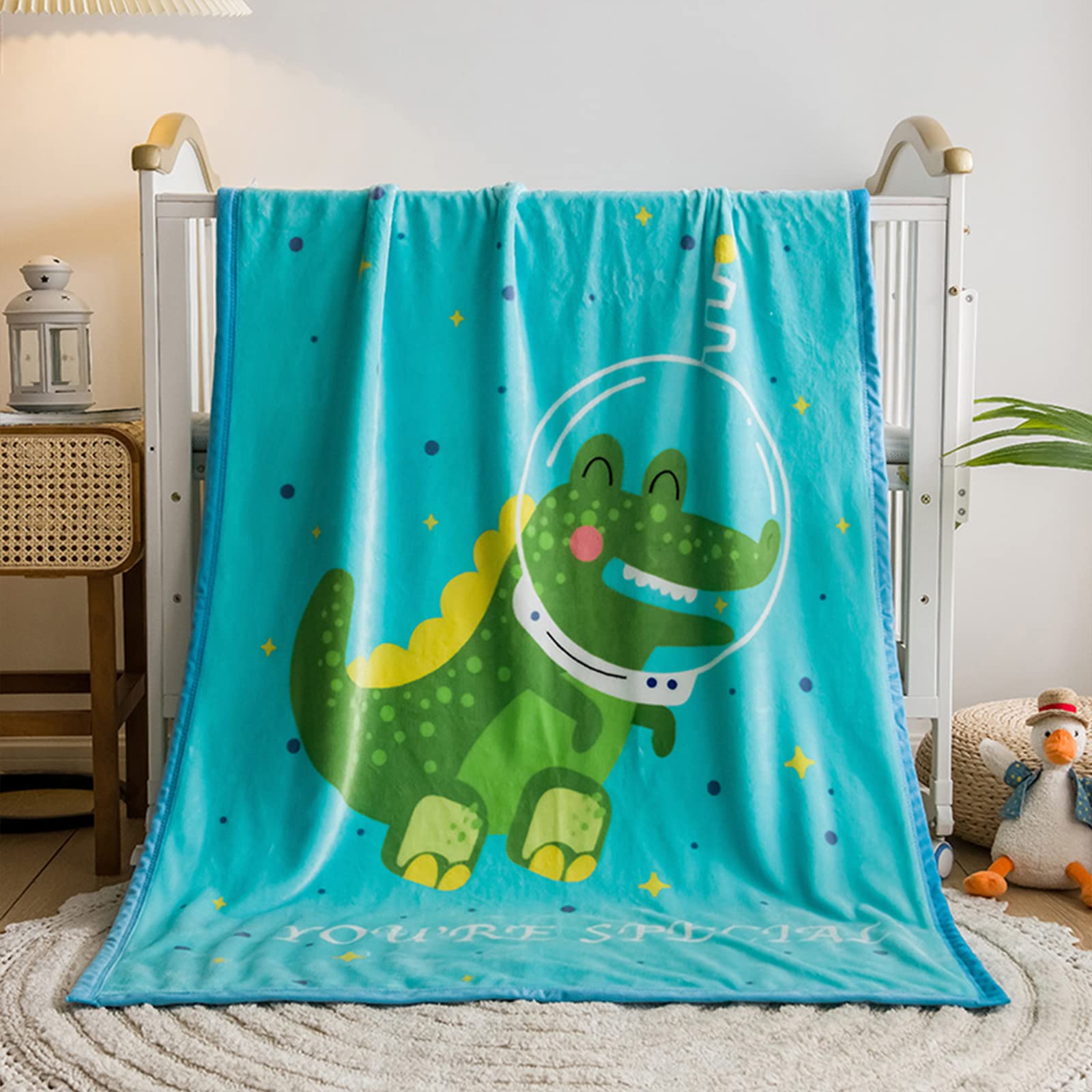 Ergocar Coperta per Bambini, Morbida Accogliente Reversibile Animale Coperta, Sherpa Coperta in Pile per Bambini, Coperte da letto per Divano, Camera e Scuola Materna