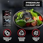 Fire & Earth - Organic Hawaiian Lava Black Sea Salt - Black Salt 0.5lb - Gourmet Finishing Salts for Seasoning - Fine Grain, With Activated Charcoal - For Rimming Cocktails, Cooking and More, Pack of 1