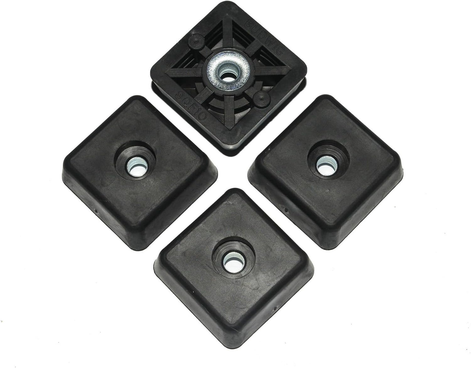 4 Large Square Rubber Feet Foot Bumpers .590 H X 1.500 W Made in
