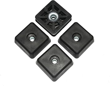 4 Square Rubber Feet Bumpers - .522 H X 1.375 W - Made in USA - Perfect for Furniture, Tables, Chairs, Sofas, Desks