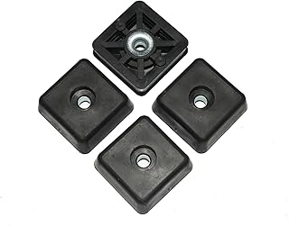 4 Large Square Rubber Feet Foot Bumpers - .590 H X 1.500 W - Made in USA - Heavy Duty Non Marking for Furniture,Tables, Ch...