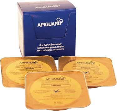 Mann Lake Apiguard, Bee Colony Mite Control, Organic, Highly Effective, Ready-to-Install Aluminum Trays, Post-Harvest Protection for a Healthy Colony, 50 Gram 2-Pack Trays