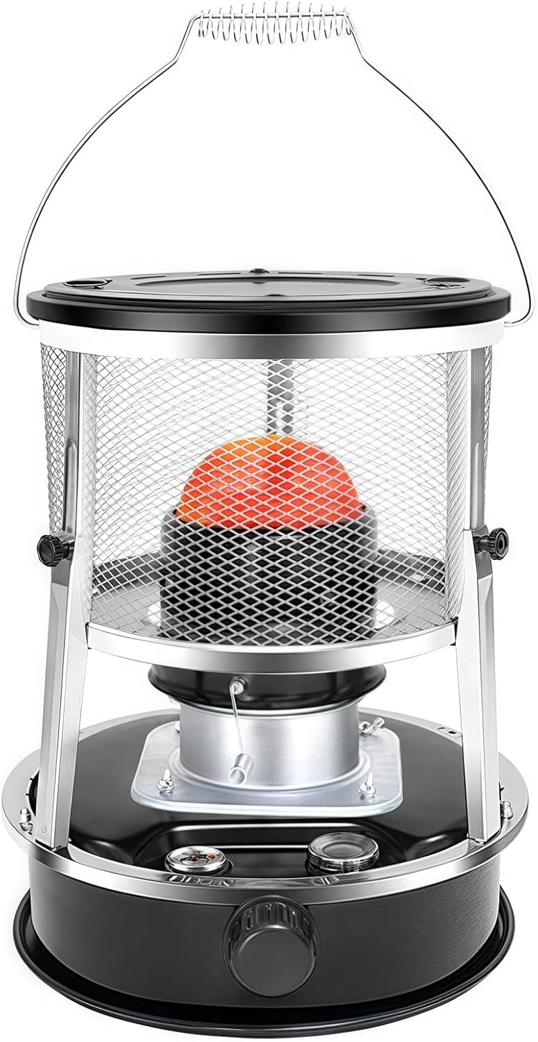 This Portable, Height-adjustable Heater Can Be Used for Heating and Cooking, and Is Ideal for Camping and Fishing. (Green metal chimney)