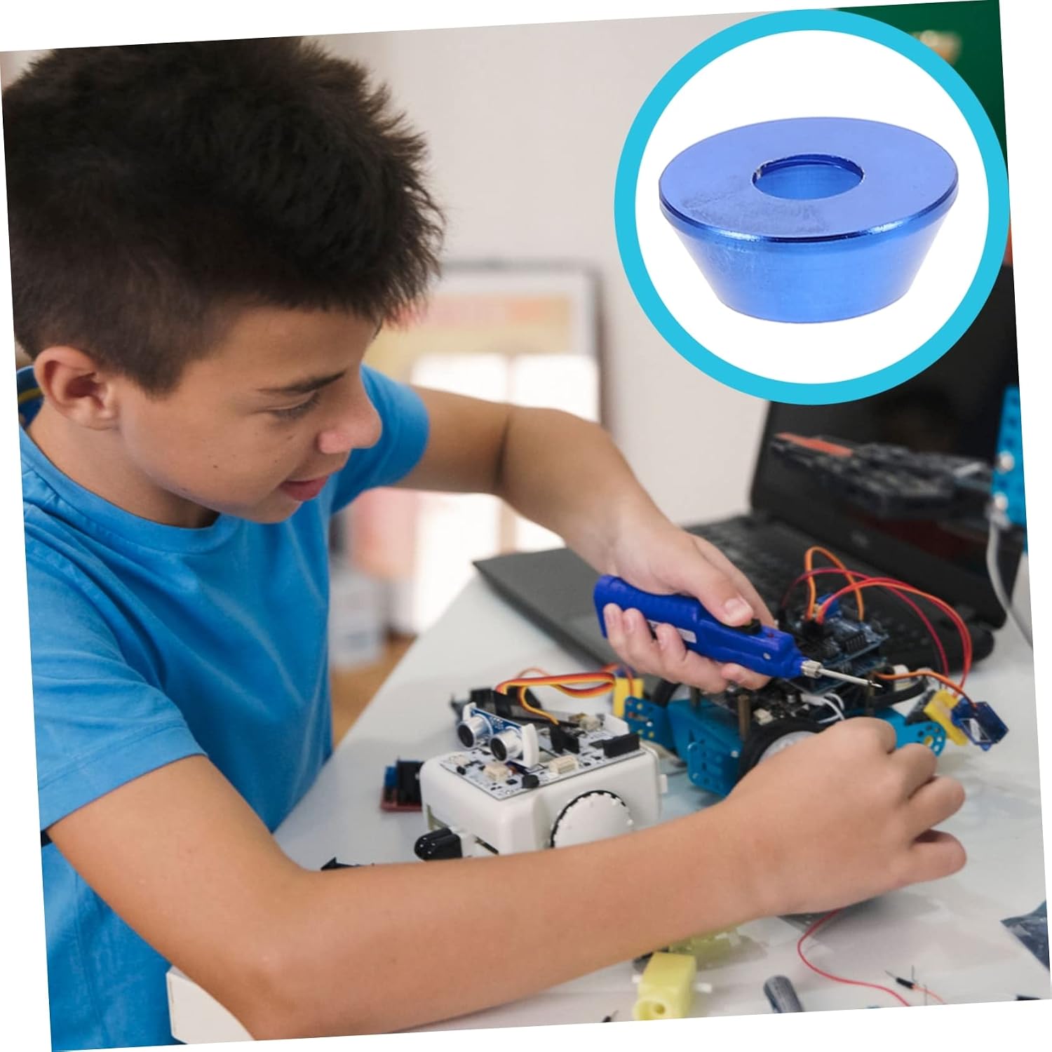 50pcs Anodized Cone Cup Gaskets Blue Aluminum Alloy Washers for Garden Hose Faucets and Shower Heads Non-Slip and Replacement Parts