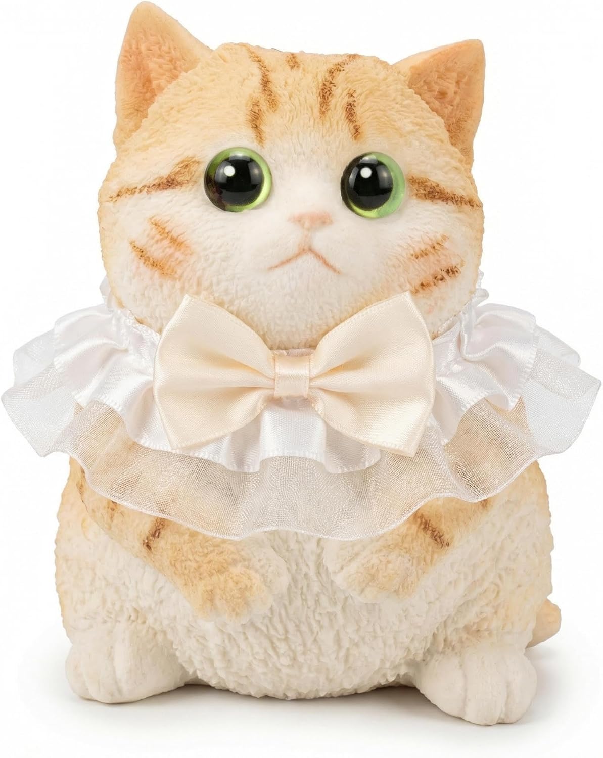 Big Taba Squishy Cat - Jumbo 6" Giant Kawaii Stress Relief Toy with Knitted Basket & Glasses（Caramel Cream Cat ）