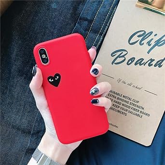 Japan CDG Play Comme des Garcons IMD Protect Cover case for iPhone 11 11PRO 11PROMAX Plus 7 7plus 8 8plus X XR XS Max Phone Cases