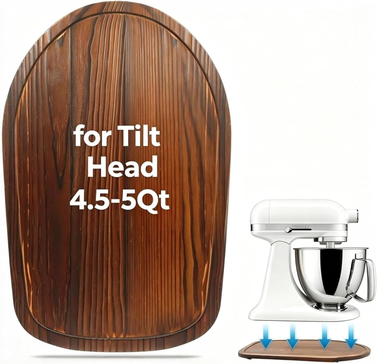 Mixer Slider Compatible with Kitchen aid 4 .5-5 Qt Stand Mixer Pine Wood - Kitchen Countertop Storage Mover Sliding Caddy for Kitchen Aid 4 .5-5 Qt Mixer (4 .5-5 Qt - Brown)