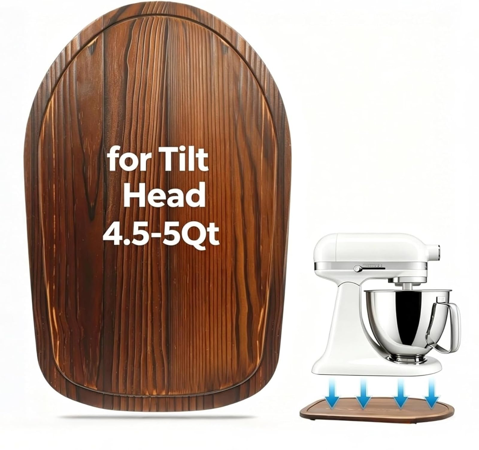 Mixer Slider Compatible with Kitchen aid 4 .5-5 Qt Stand Mixer Pine Wood - Kitchen Countertop Storage Mover Sliding Caddy for Kitchen Aid 4 .5-5 Qt Mixer (4 .5-5 Qt - Brown)