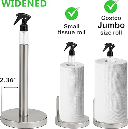 Miniatura 7 de SunnyPoint Dispensador de soporte para toallas de papel pesado con botella de pulverizaciónbomba integrada (botella de spray, níquel satinado)