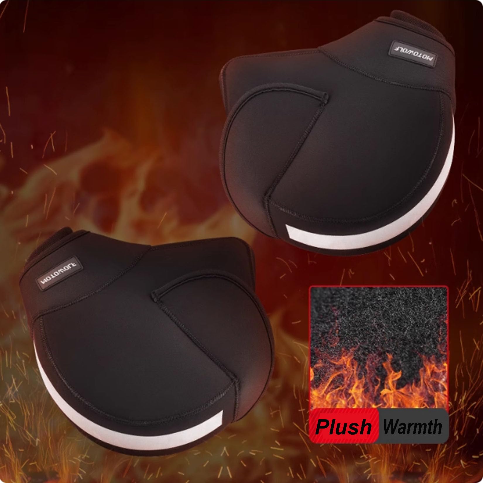 Moto Hiver Automne Mitaines de Guidon de Moto Etanche Gant Coupe-Froid Moufles de Protection Thermique Doublure Velours Chaud Epais Protège-Mains pour Scooter Moto Homme Femme