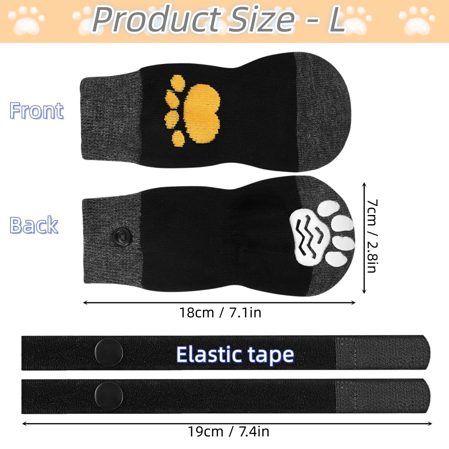 2 works Anti Slip Dog Socks - Image 2