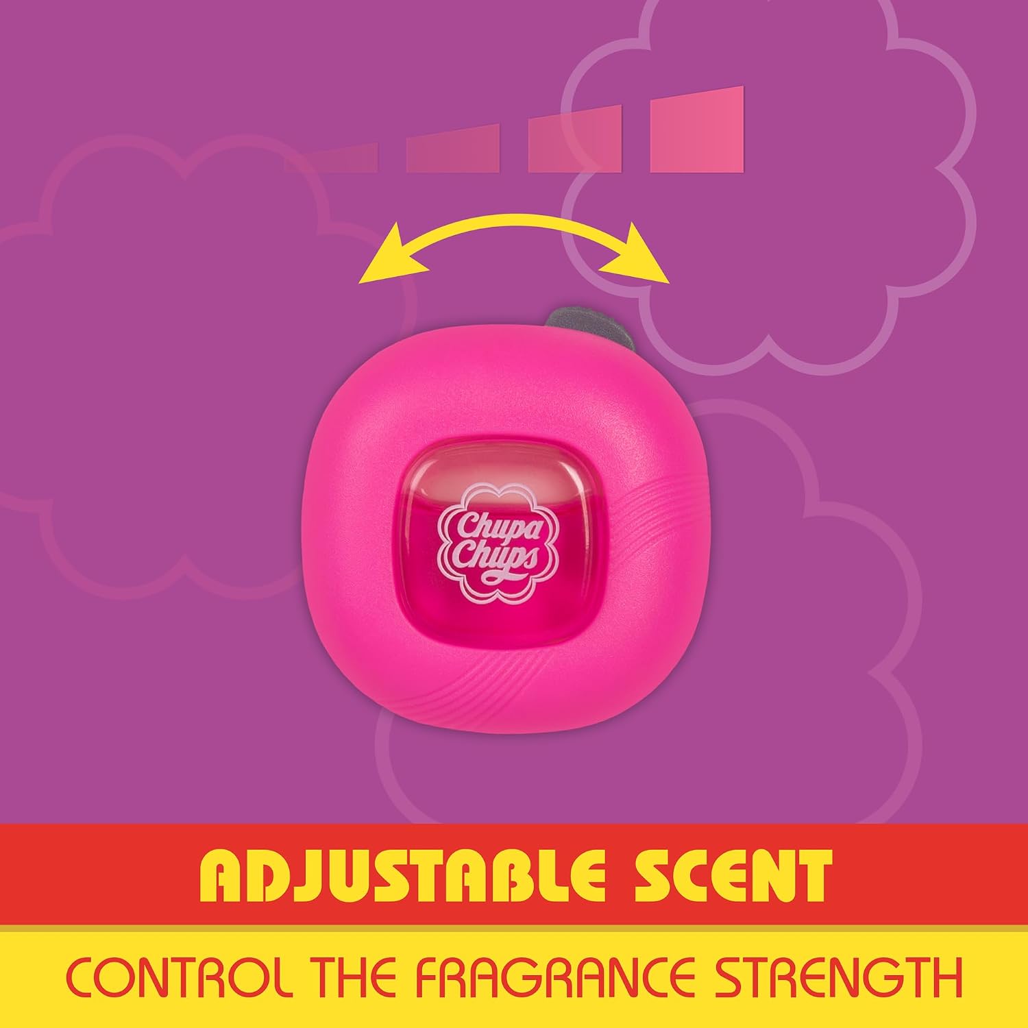 Chupa Chups Car Air Freshener, Tropical Berry - Long Lasting Car Fresheners with Fun Scents, Colorful and Vibrant Air Freshener for Car, Unique Car Freshner Perfume Deodorizer- 4Pack (8pcs Total)