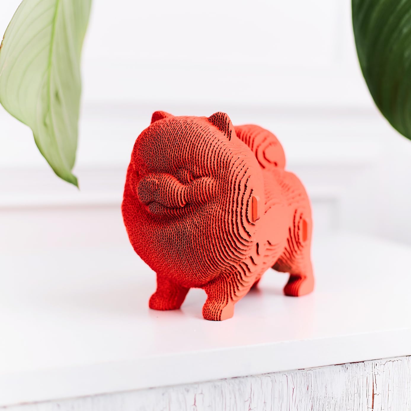 Chien Spitz Nain Puzzle 3D en Carton – Maquette à Monter | 72 Pièces, 16 × 14 × 10 cm – Kit Sculpture DIY à Peindre, Matériaux Recyclés, Ados & Adultes, Idée Cadeau Déco
