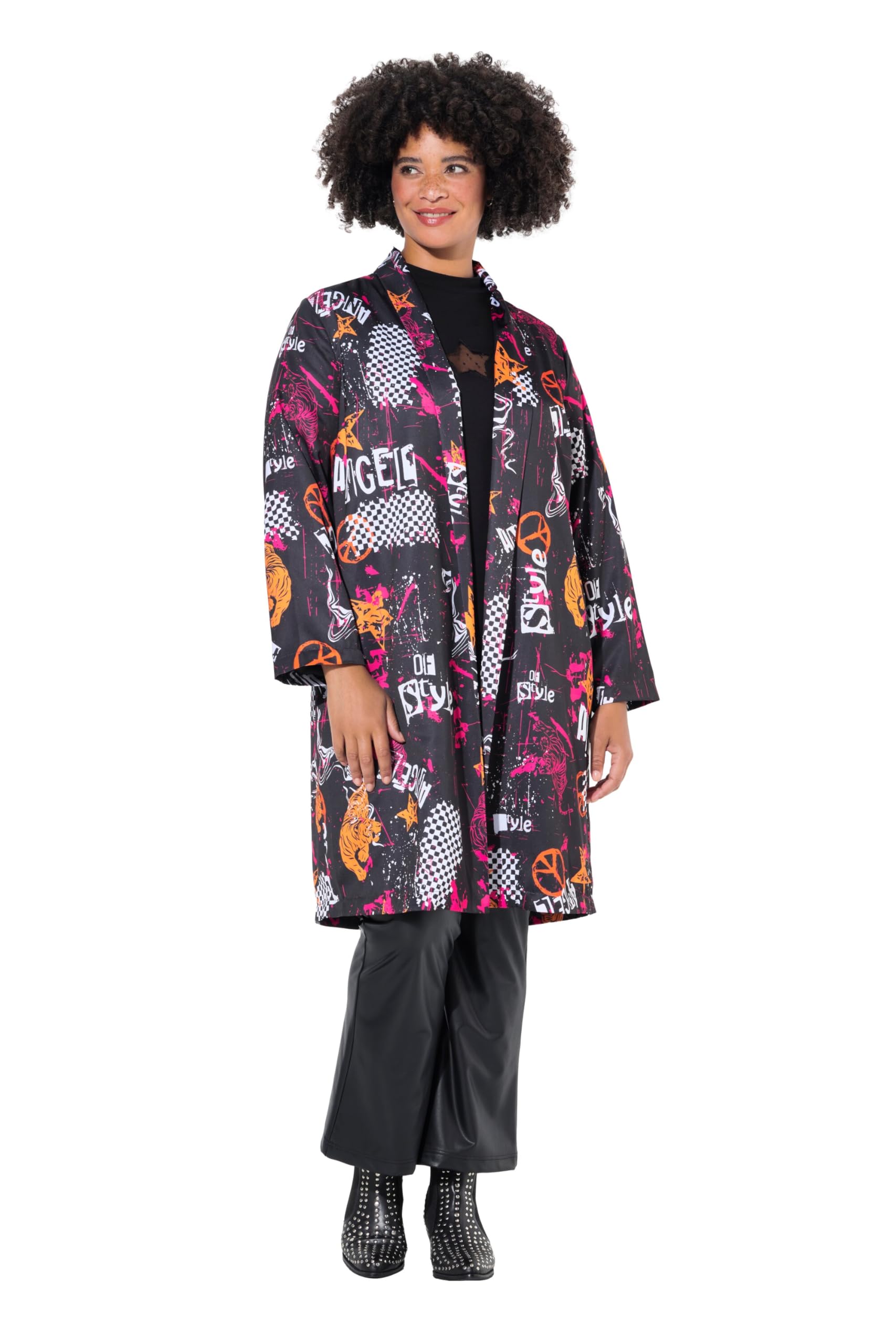 Angel of Style Damen große Größen Übergrößen Plus Size Kaftan, oversized, Alloverdruck, Satinfutter 835544