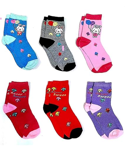 ayushicreationa New Born Soft Socks Set For Baby Boys & Girls 1-3 years (Colors & Design May Wary)(Pack of 6 Pairs)
