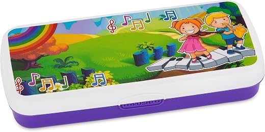 HAZEL Pen Box for Stationary Organisers | Perfect Pencil Case with Separator for School Kids | Purple