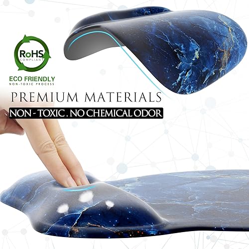 Miniatura 39 de MROCO Alfombrilla ergonómica para mouse con reposamuñecas de gel, cómoda alfombrilla de mouse con superficie de soporte de muñeca suave y base