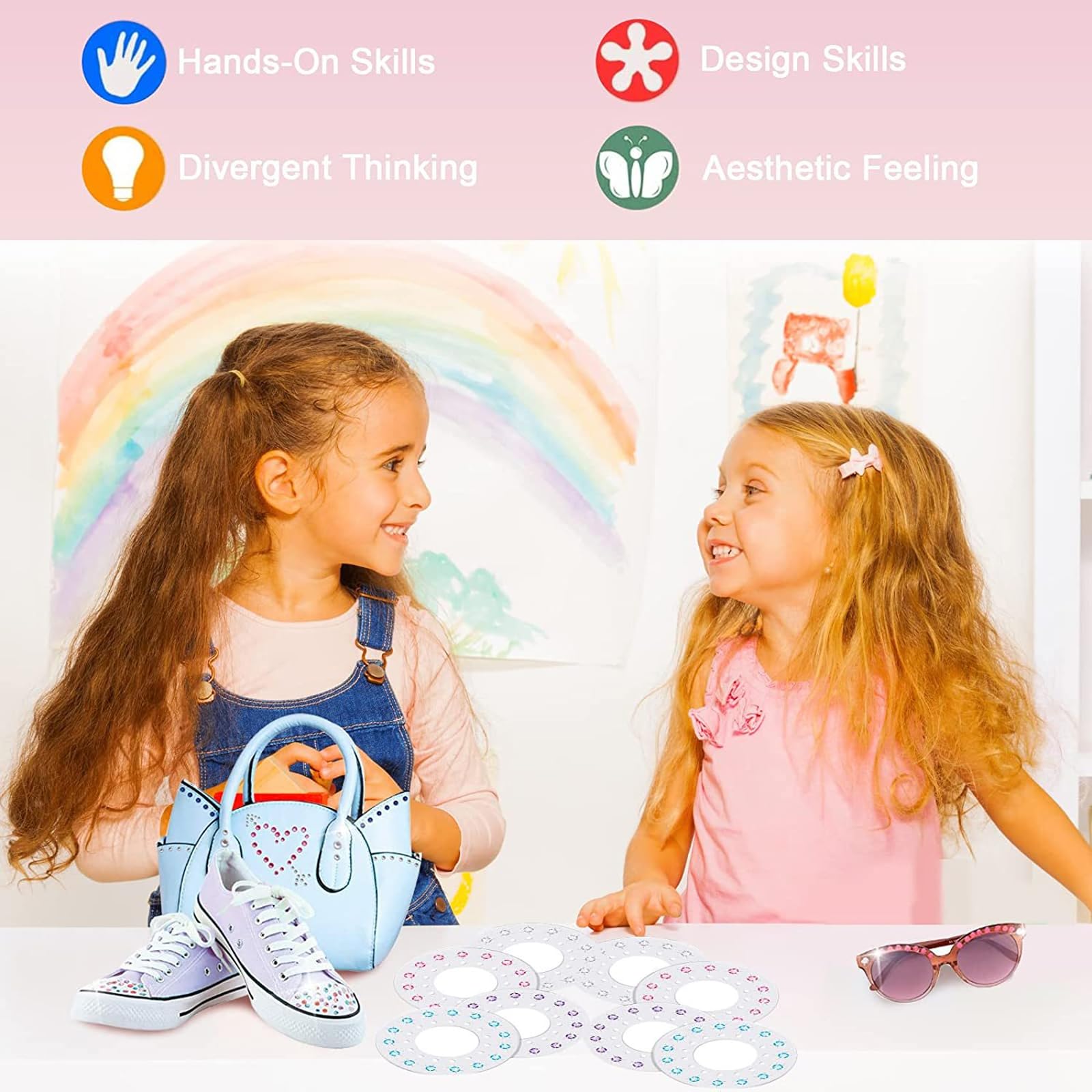 JSTHHTT Brillantini Per Capelli, Hair Bedazzler Kit Con 180 Diamanti E Extension Capelli, Applicatore Strass Diamante Gioielli Macchina Strumento Per Lo Styling Glam Per Ragazze E Bambini