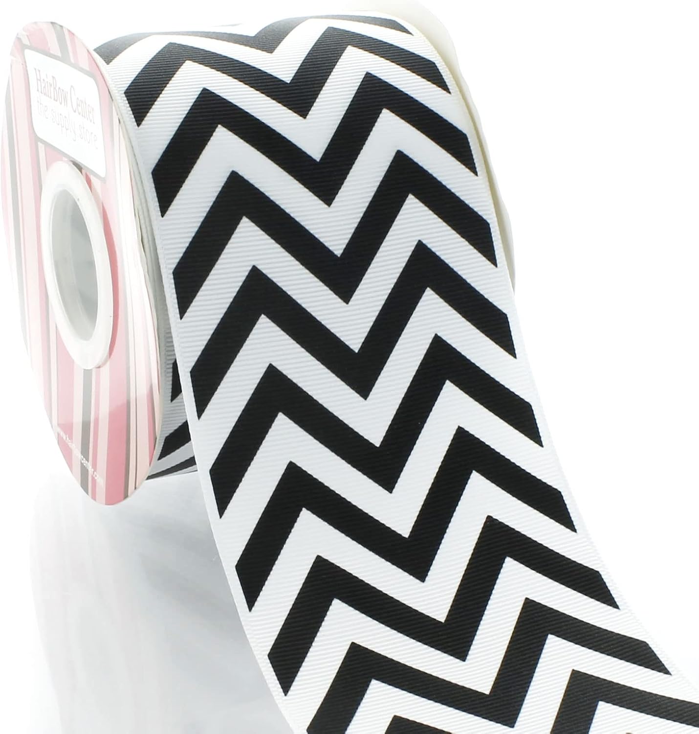 3" Black Chevron Zigzag Grosgrain Ribbon 25 Yard