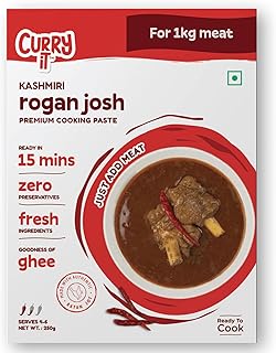 CURRYiT Instant Rogan Josh Curry Paste Add Chicken Mutton Lamb Fish Egg Ready in 30 Min Indian Food Cooking Sauce Gluten Free Ready to Cook 8.8 oz