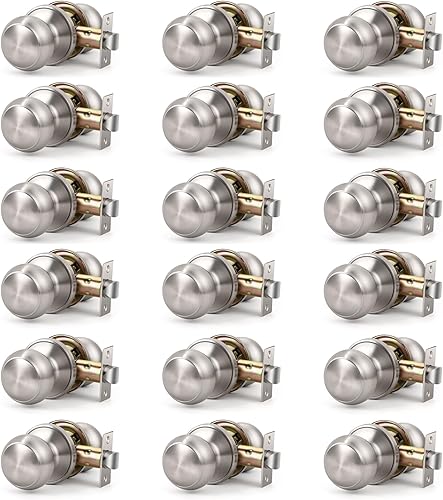 Miniatura 52 de KNOBWELL 8 Pack Black Door Knob for Hallway and Closet, Keyless Interior Passage Function, Round Non-Locking, Matte Black Handle