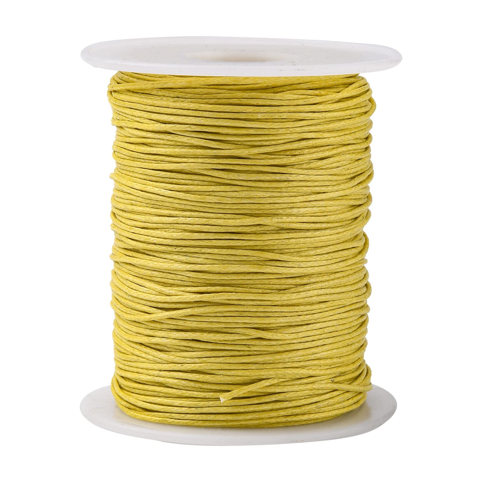 Ur Urlifehall Yellow 100 Yards 1Mm Waxed Cotton Cord Macrame Waxed Beading Thread String For Bracelet Necklace Jewellery Making