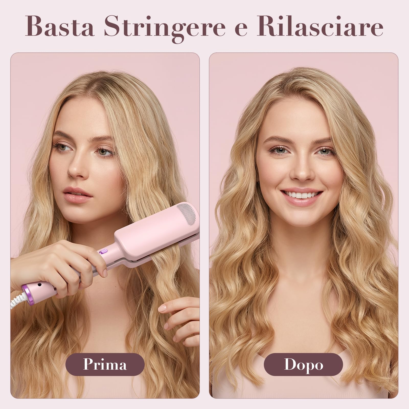 AISEELY Ferro Arricciacapelli 32MM, Piastra Onde per Capelli 3 Cilindri, Ceramica Piastra Arricciacapelli 4 Temperature Regolabil (160℃-220℃),Antiscottature, Perfetto per Principianti e Professionisti
