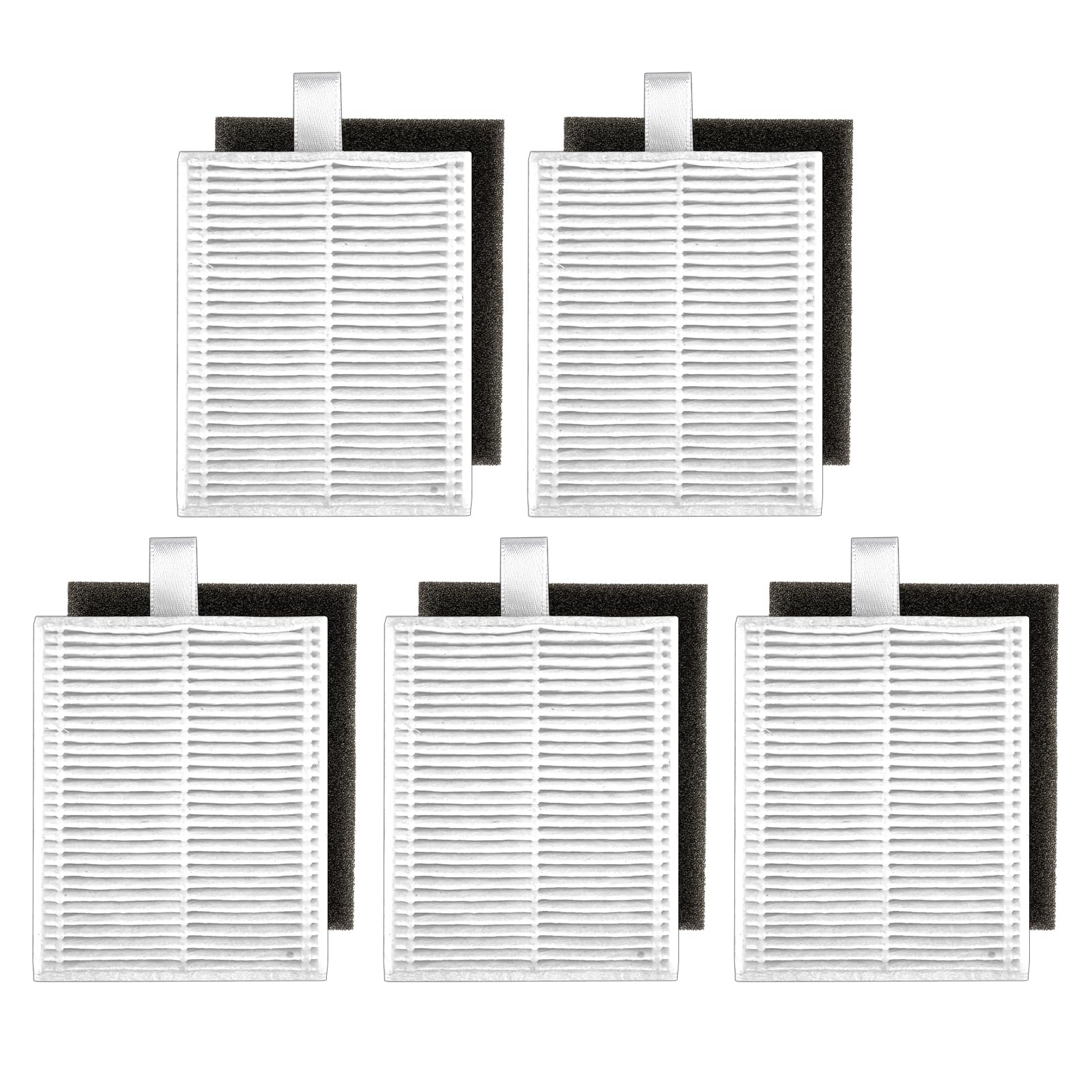 (5 Pieces) L60 L50 HEPA Filters Compatible With eufy L60, L60 Hybrid, L60 SES, L50 SES, L50 Series Robot Vacuum, HEPA Filter Kit, Replacement Parts, with Foam Filter 5 Sets