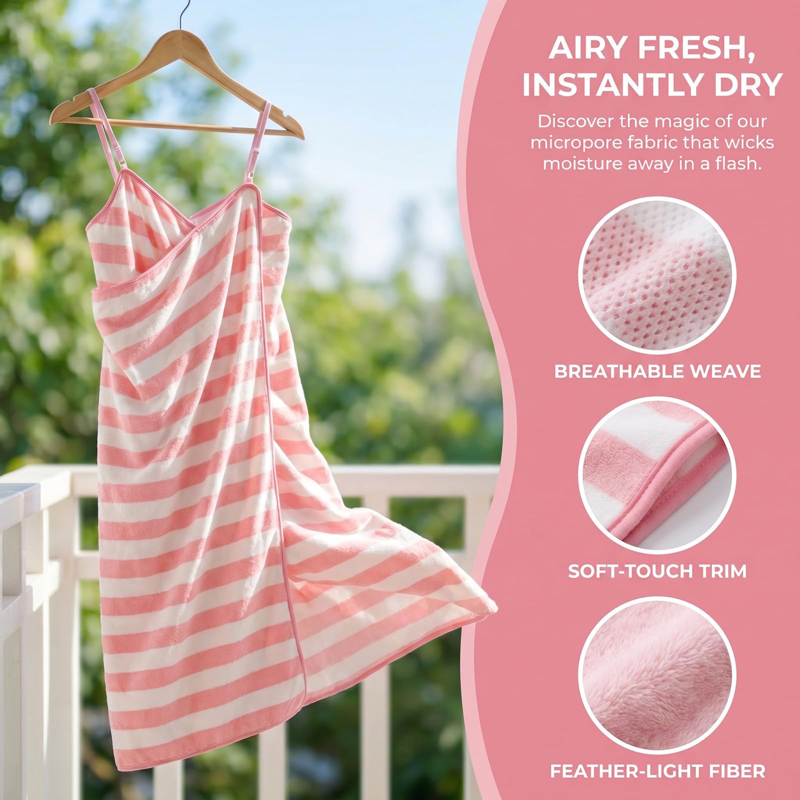 Damen Badetuch - Ultraweich, Schnelltrocknend & Bequem für Sauna, Strand, Schwimmbad und Wellness (pink)