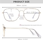 JM 2-Pack Aviator Reading Glasses Women Anti Blue Light Computer Readers | Spring Hinges,Metal Frame,Blue Light Blocking,Men