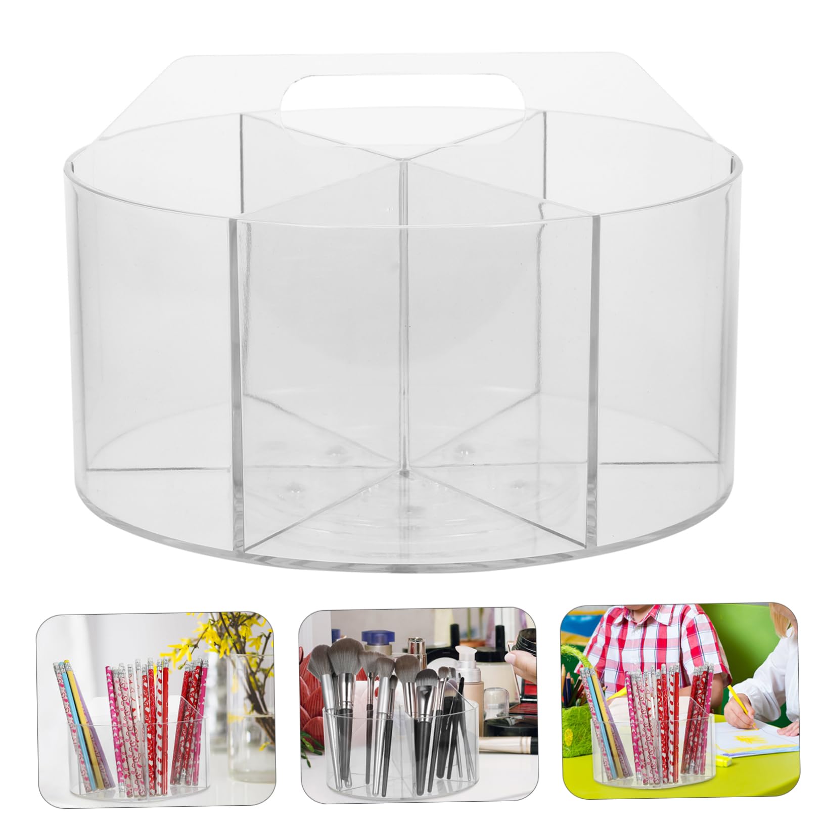 Porta Penne da Scrivania Rotante, Organizer in Acrilico | Design Moderno ed Elegante, Capacità Ragionata, Uso Versatile per Ufficio, Scuola e Casa