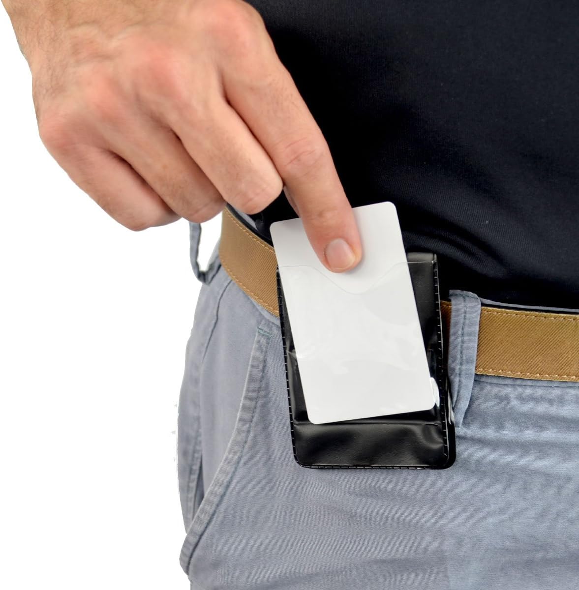 Bulk 100 Pack - Heavy Duty Magnetic Badge Holders - Fold Over Shirt Pocket or Belt- Two Sided for Multiple ID Cards - Perfect for 2 Vertical I.D. Badges by Specialist ID