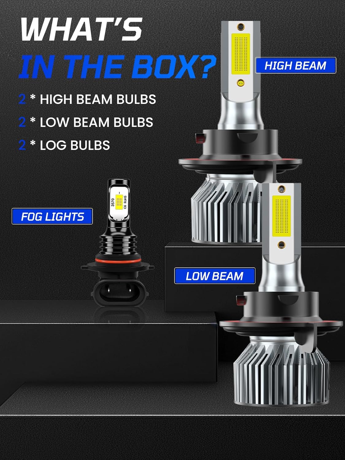 Upgraded Light Bulbs Kit Compatible For Ford F250 F350 F450 Super Duty 2005-2022, 6500K White Plug-and-Play Super Bright Lights Bulbs - 6 Pack