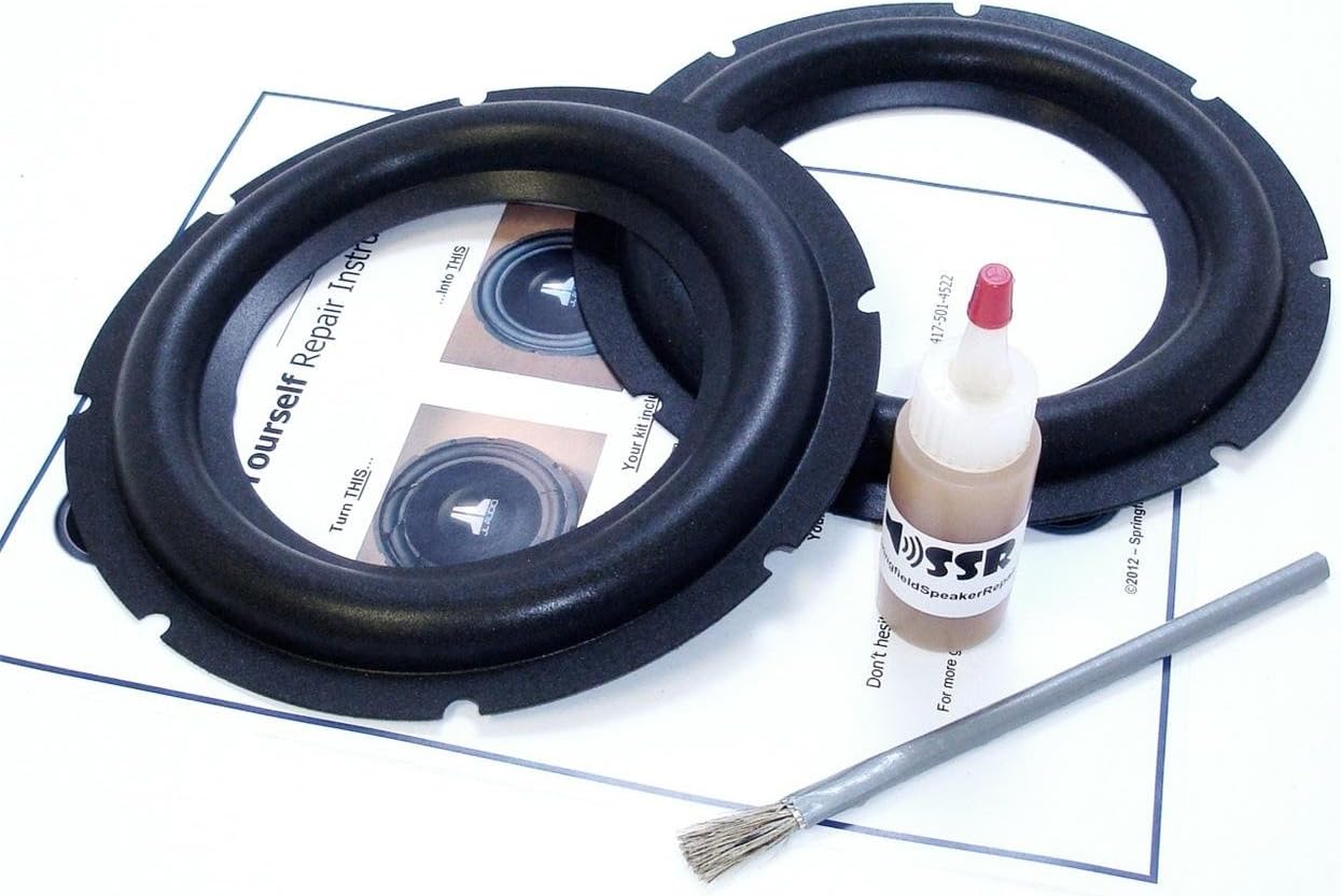 Springfield Speaker 8" Subwoofer Foam Surround Edge Repair Kit - 2 Subwoofer Kit - Compatible with 8" Rockford Fosgate Subwoofers