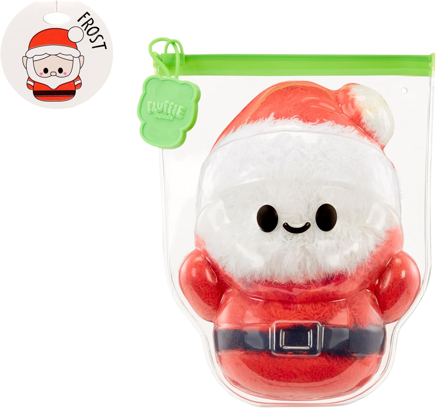 Fluffie Stuffiez Holiday Santa Small Collectible Feature Plush, Surprise Reveal Unboxing with Huggable ASMR Fidget DIY Fur Pulling, Ultra Soft Fluff