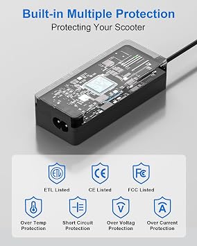 42V 2A Charger for EVERCROSS Scooter Charger Compatible with EV08E EV08S EV10K EV10K Pro EV10Z E5 Power Supply