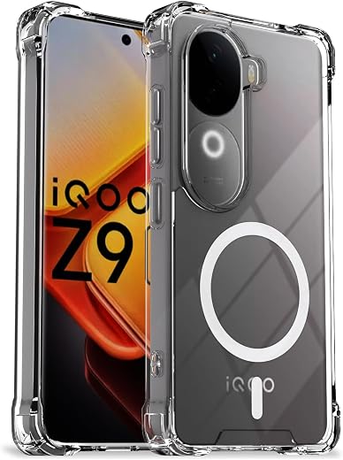 Outlouders Back Cover for iQoo Z9s 5G / Vivo V40e 5G Mag-Safe Transparent PC + TPU Bumper Case with Magnetic Support Shock...
