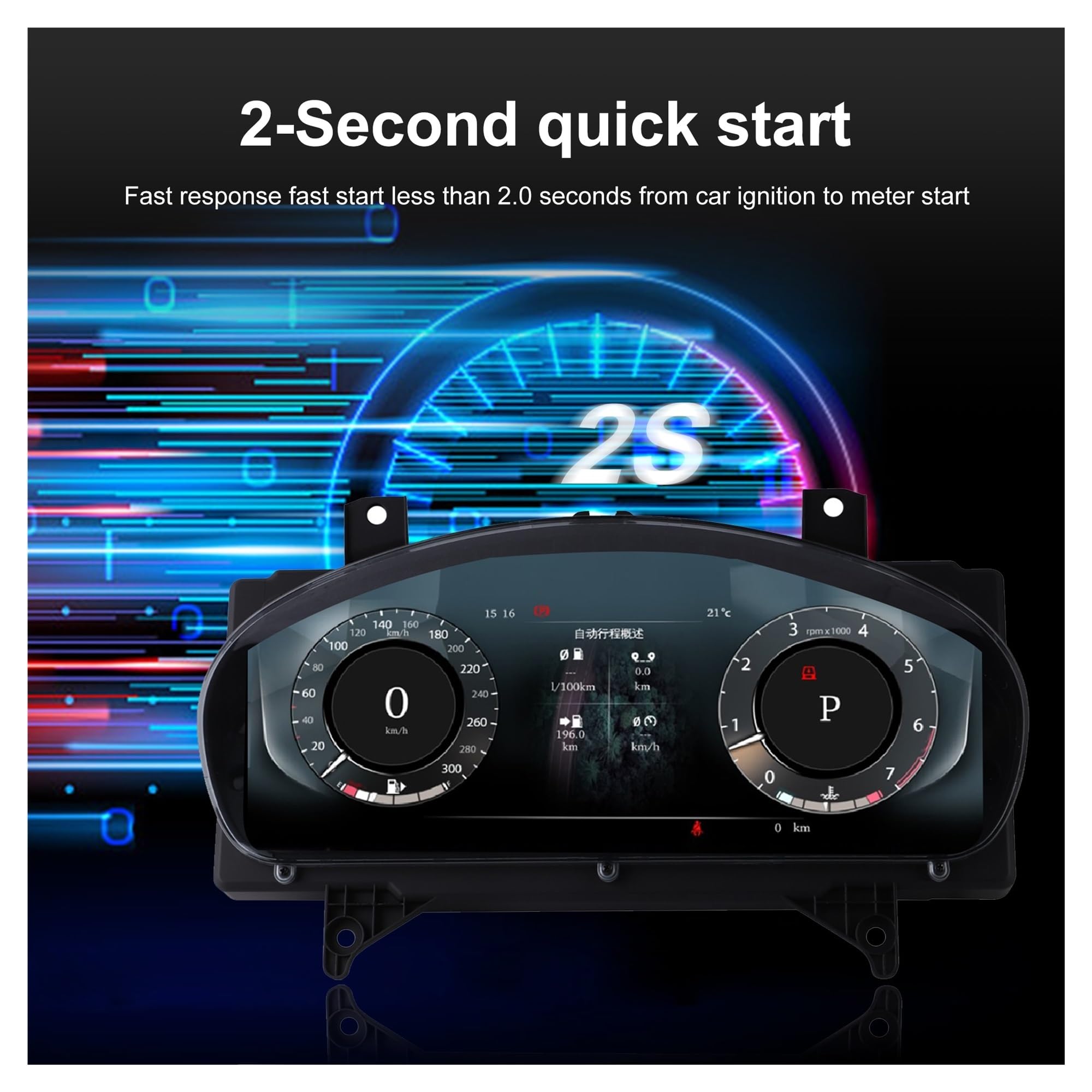 Grupo de instrumentos digitales Compatible con Jaguar XJL 2010-2015 Panel de instrumentos LCD Velocímetro iOS CarPlay