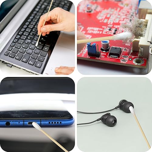 Miniatura 6 de Hisopos de limpieza de pistolas, puntas de doble extremo, suministros de limpieza de pistola de 6 pulgadas, hisopos largos de algodón con palos de