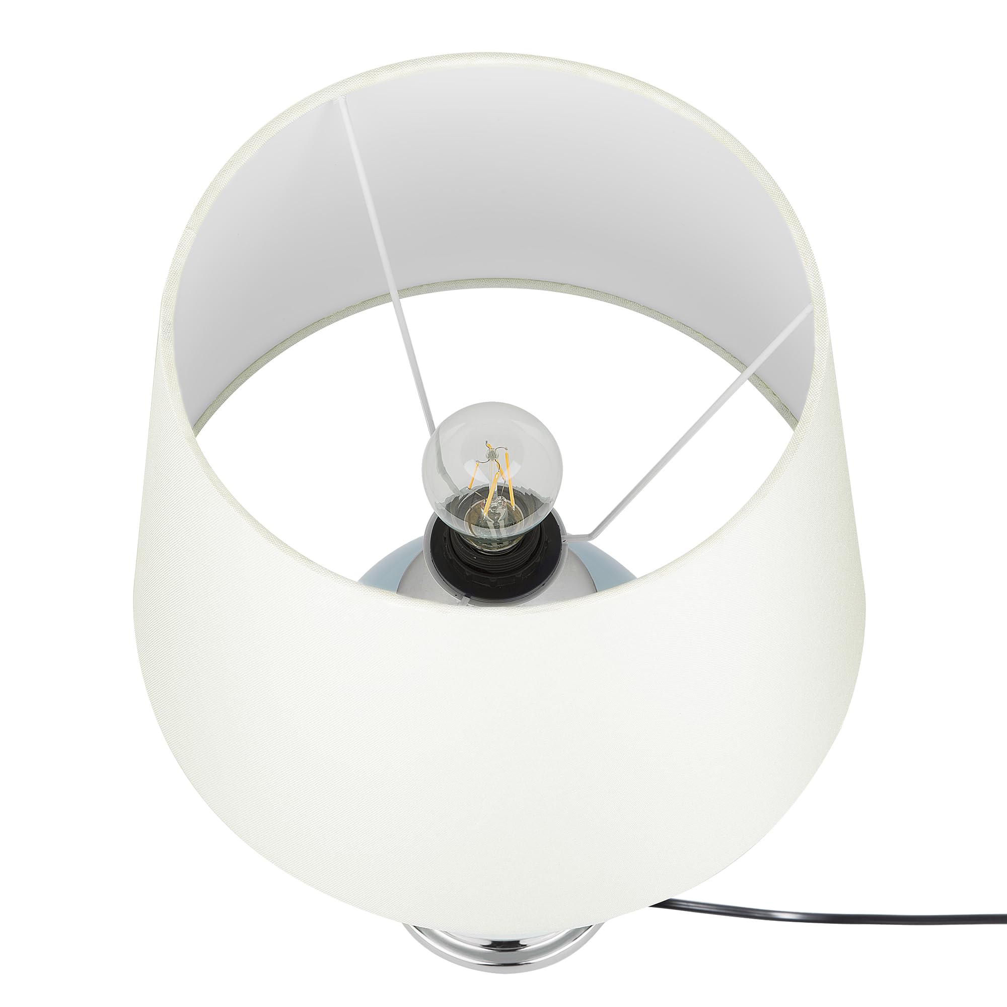 Romantische Tischlampe klassische Form Keramik/Poly-Baumwolle blau Brenta