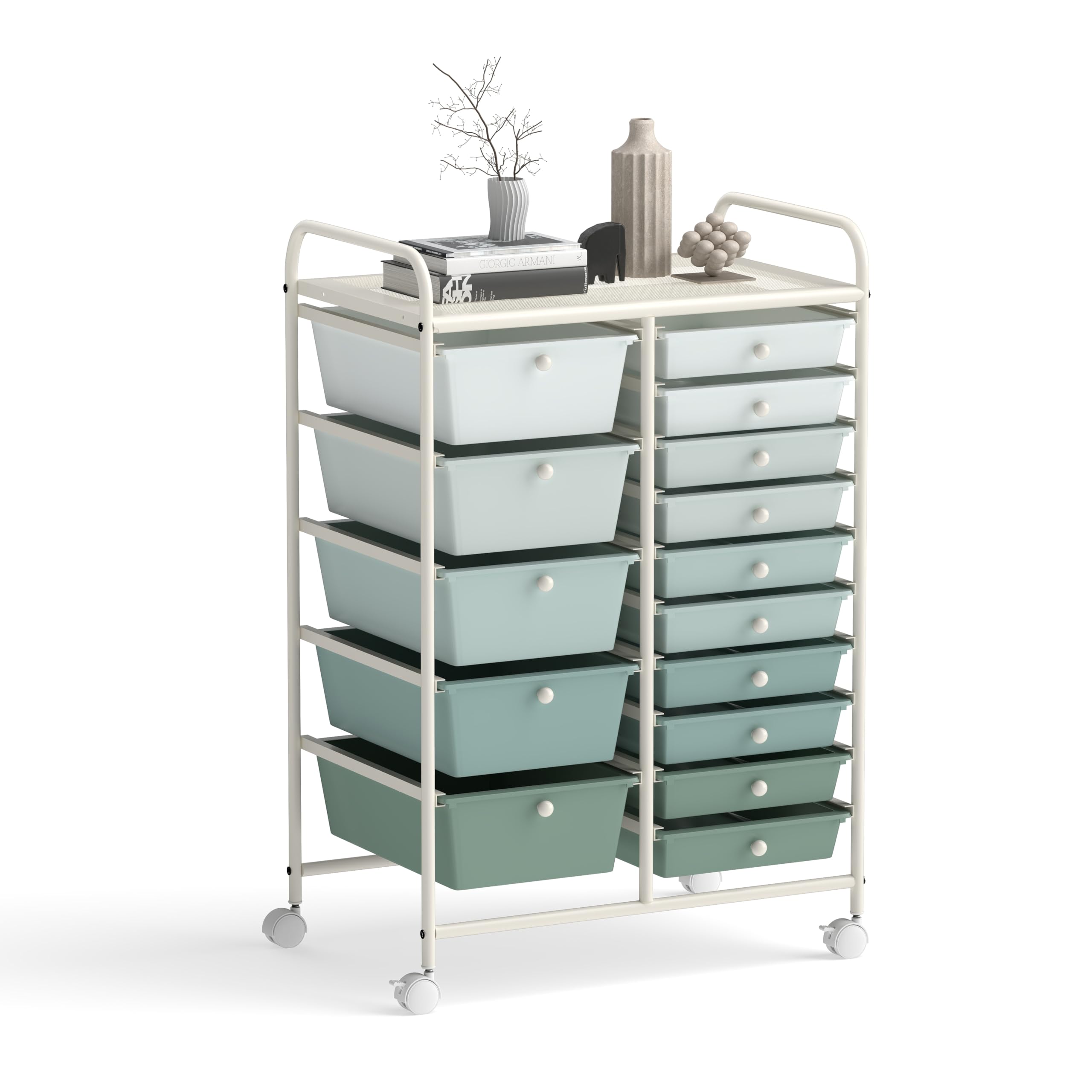LDAILY 15 Drawer Rolling Storage Cart