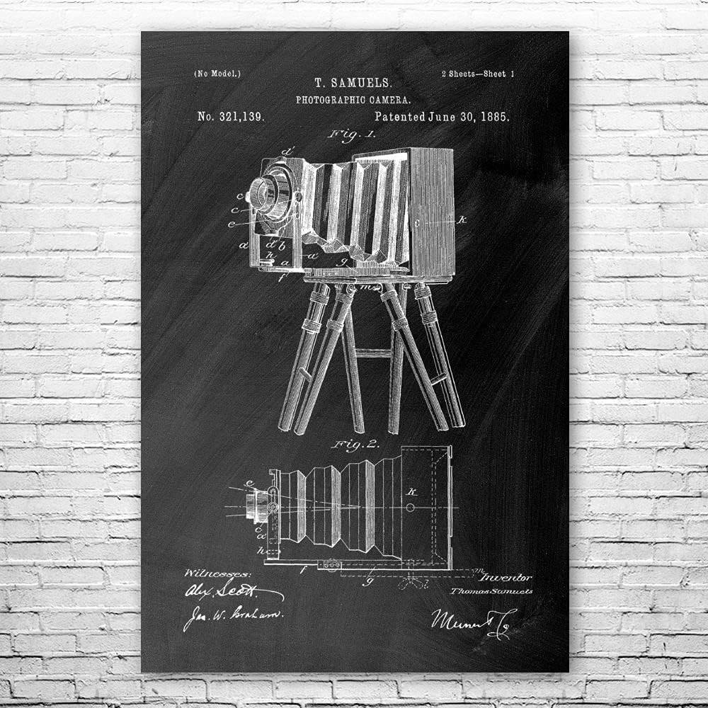 Póster de cámara vintage, decoración de fotografía, dibujo de cámara, regalo de fotógrafo, decoración de cámara, impresión artística de cámara,