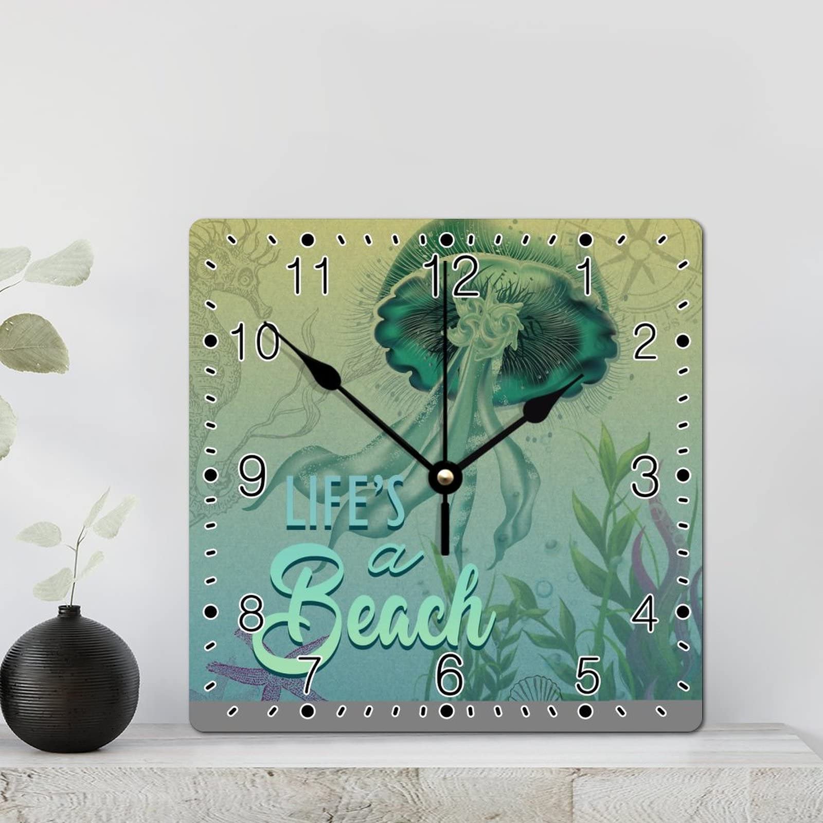Horloge pieuvre silencieuse anti-bruit carrée pour un sommeil paisible en chambre