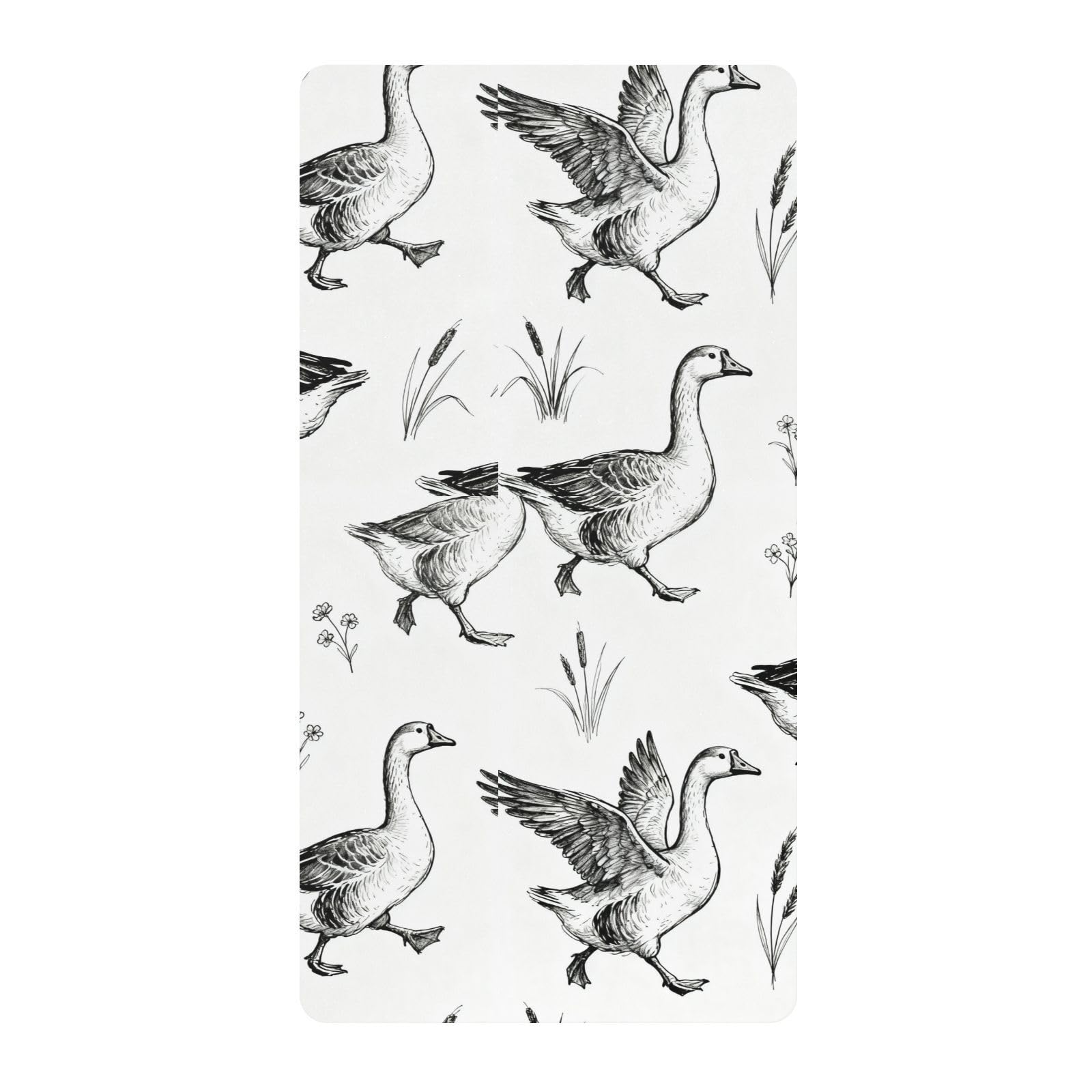 Drap de berceau en coton de qualité supérieure motif oies pour lit bébé