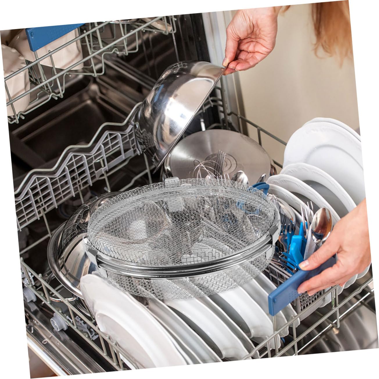 5 Piezas Cesta De Almacenamiento Para Lavavajillas Bandeja De Cubiertos Para Lavavajillas Cesta Lavavajillas Universal Cesta De Cubiertos Para Lavavajillas Acero Inoxidable Silver MAGICLULU