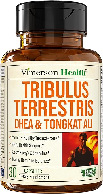 Testosterone Supplement & Tribulus Terrestris For Men with DHEA 100mg, Magnesium, Zinc, Tongkat Ali & Rhodiola Rosea – Muscle Builder, Libido Support & B6 Vitamins for Men – 1 Capsule a Day, 30 Count