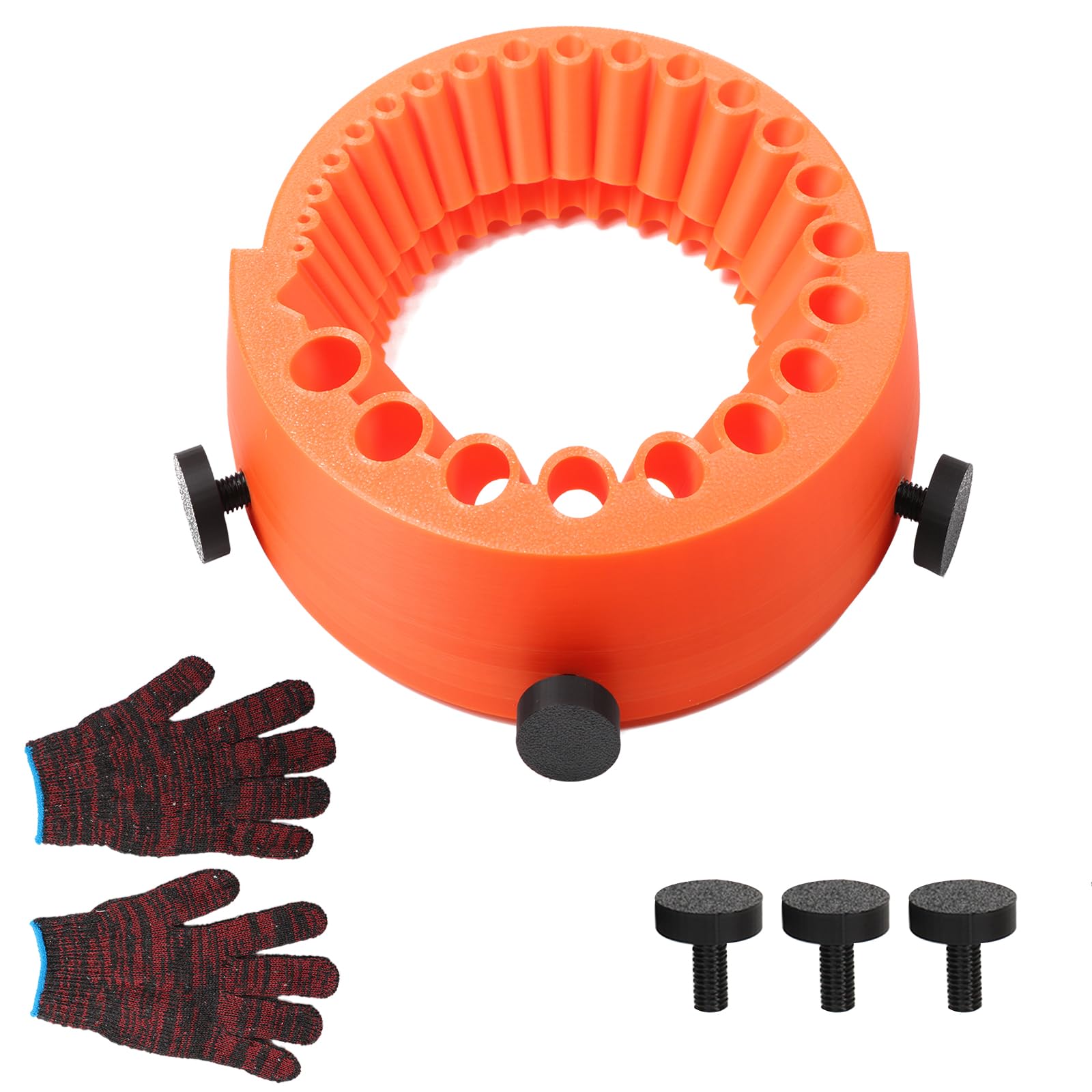 Herramienta afiladora de brocas para amoladoras angulares, compatible con 125 mm, afilador de brocas de mano para todas las brocas, brocas de 2 a 13 mm, color naranja